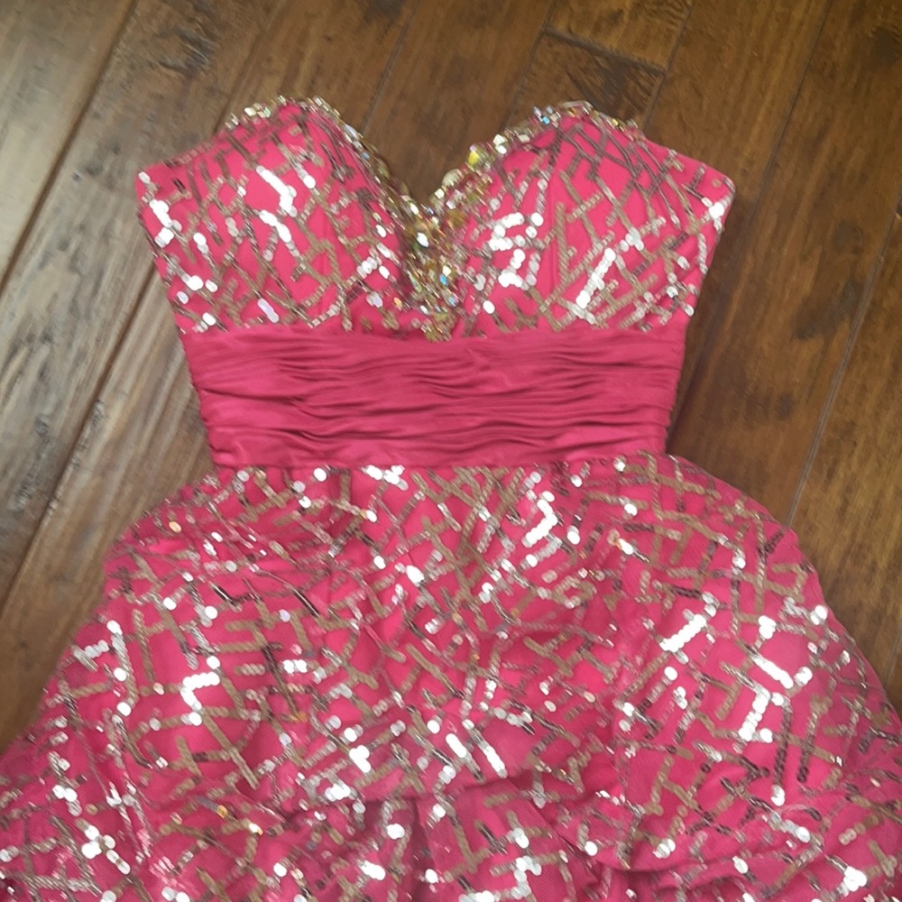 The Prom Shoppe puff tiered mini dress
